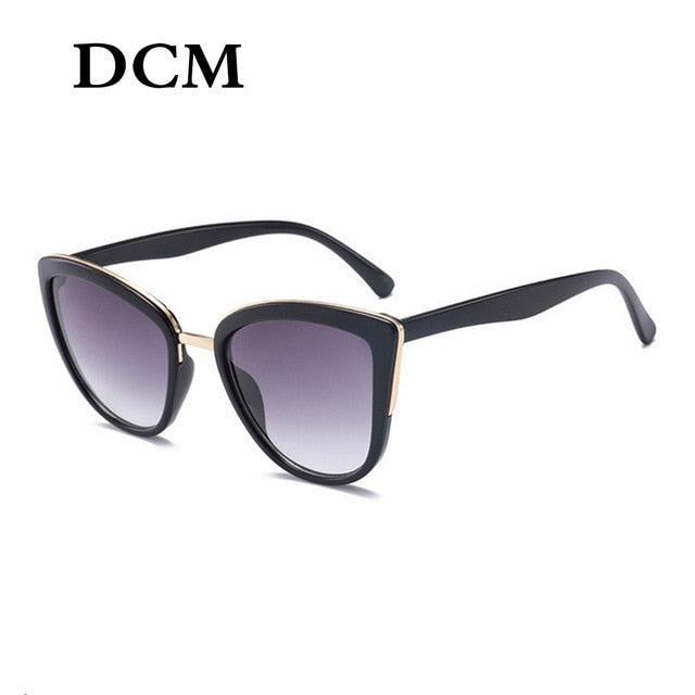 Óculos de sol cateye dcm feminino glasses vintage Óculos retrô olho de sol dos óculos femininos oleosos femininos uv400
