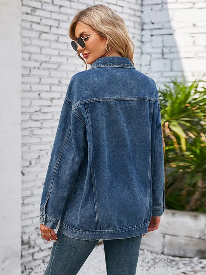 Casaco de Denim Casual de Outono