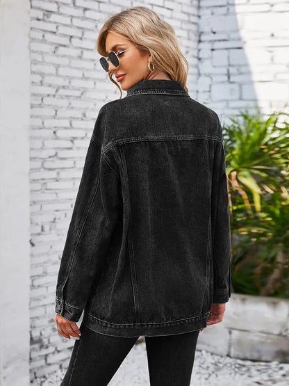 Casaco de Denim Casual de Outono