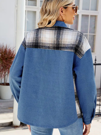 Casaco de Denim em Patchwork Estiloso
