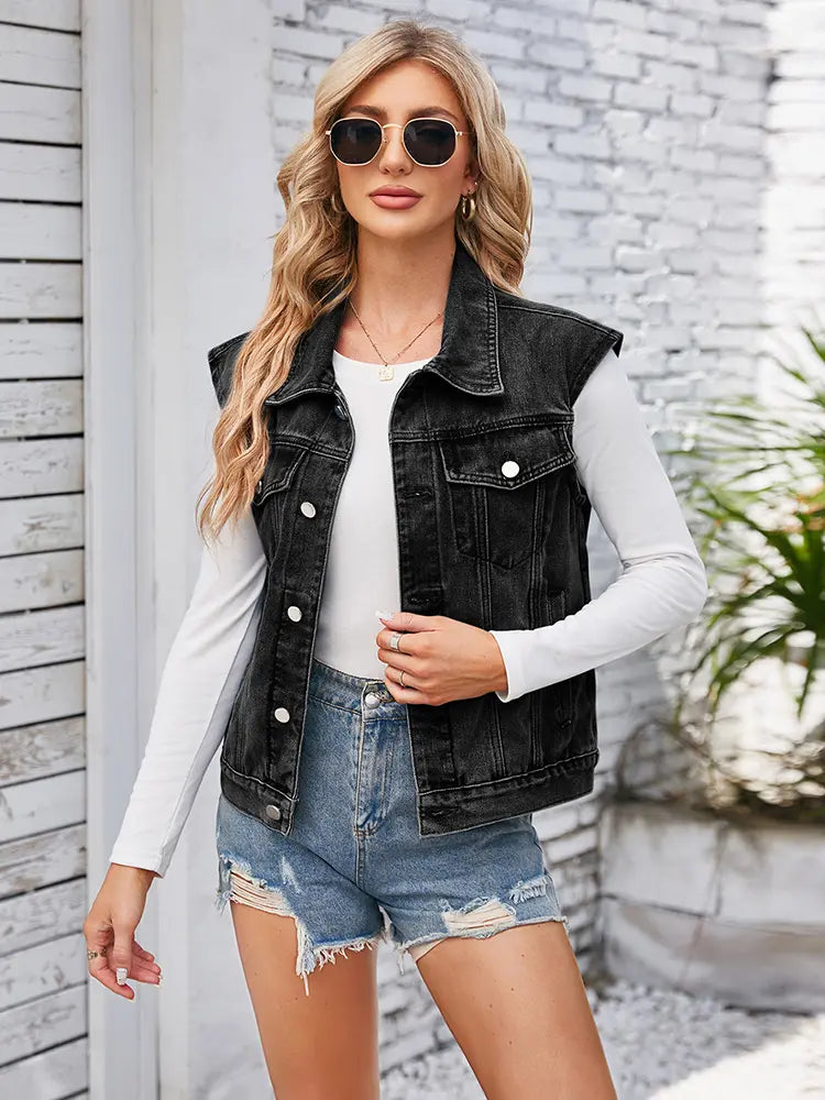 Colete Jeans Clássico Lavado