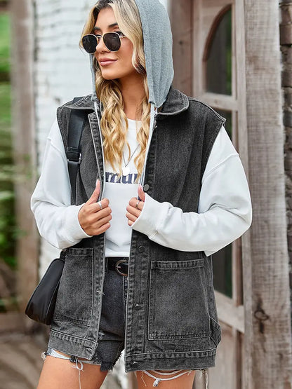 Colete de Denim Larguinho na Moda