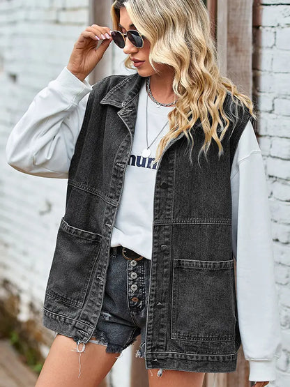 Colete de Denim Larguinho na Moda
