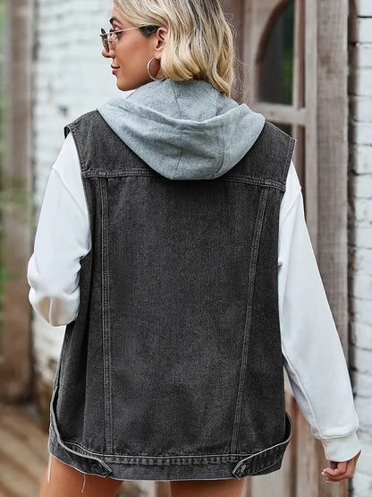 Colete de Denim Larguinho na Moda
