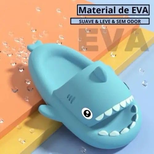 Chinelo Sandália Babuche Nuvem Tubarão Shark Infantil