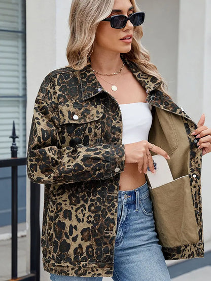Casaco de Denim Vintage Lavado para Mulheres