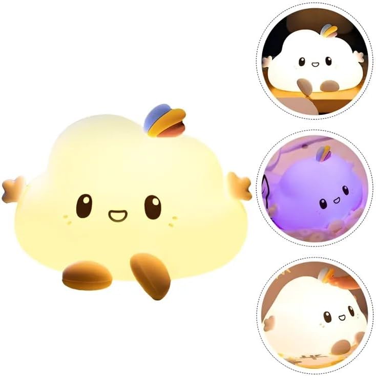 Luminária Touch Nuvem De Silicone LED Portátil Colorida Infantil