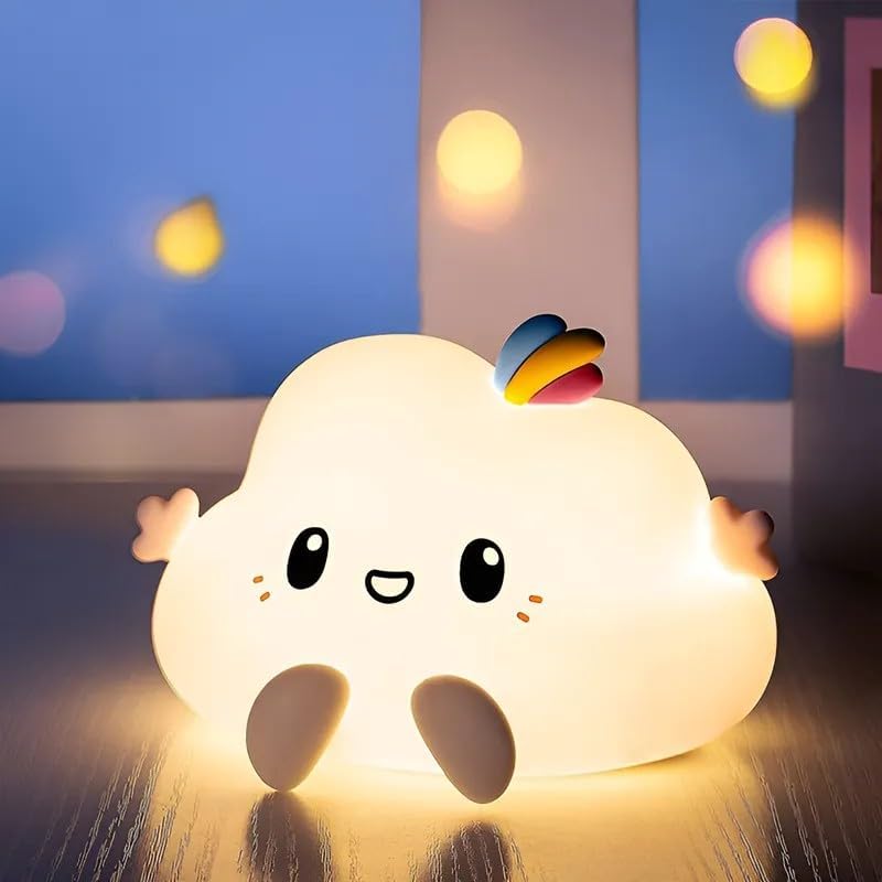 Luminária Touch Nuvem De Silicone LED Portátil Colorida Infantil