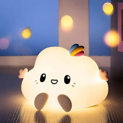 Luminária Touch Nuvem De Silicone LED Portátil Colorida Infantil