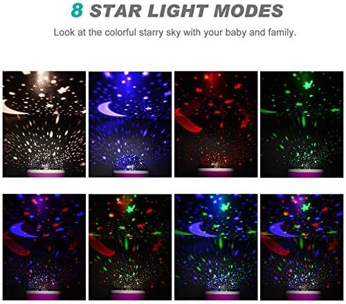 Projetor de luz noturna estrela|Lampadas de LED que mudam de cor| Rotativas de 360 graus.