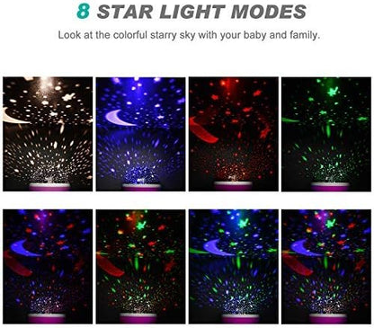 Projetor de luz noturna estrela|Lampadas de LED que mudam de cor| Rotativas de 360 graus.