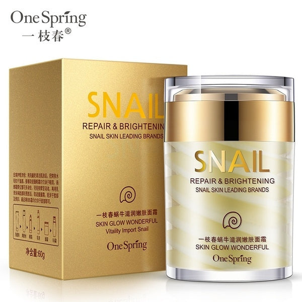 60g OneSpring Natural Snail Cream Facial Moisturizer Face Cream Whitening Ageless Anti Wrinkles Lifting Facial Firming Skin Care