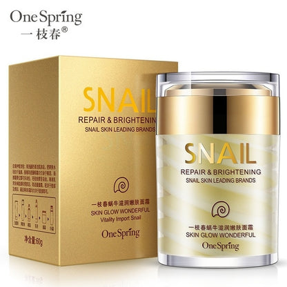 60g OneSpring Natural Snail Cream Facial Moisturizer Face Cream Whitening Ageless Anti Wrinkles Lifting Facial Firming Skin Care