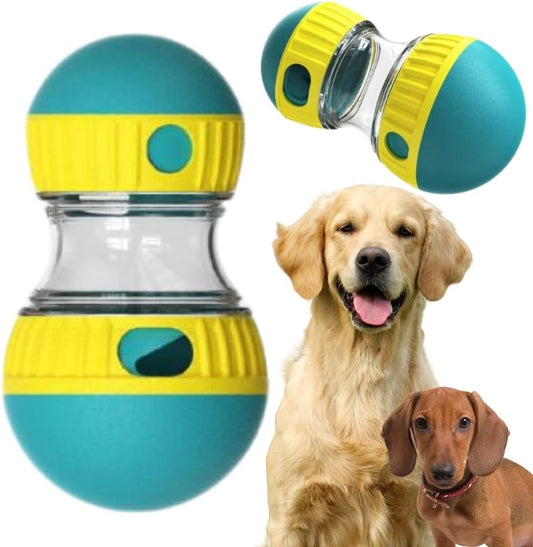 Rota da Bola® - Brinquedo Interativo para Cães - Dispenser Saída Ajustável de Petiscos ou Ração, Rolo Transparente, Brinquedo Enriquecimento Mental, Desperta Instinto e Diversão Pet (VERMELHO E PRETO)