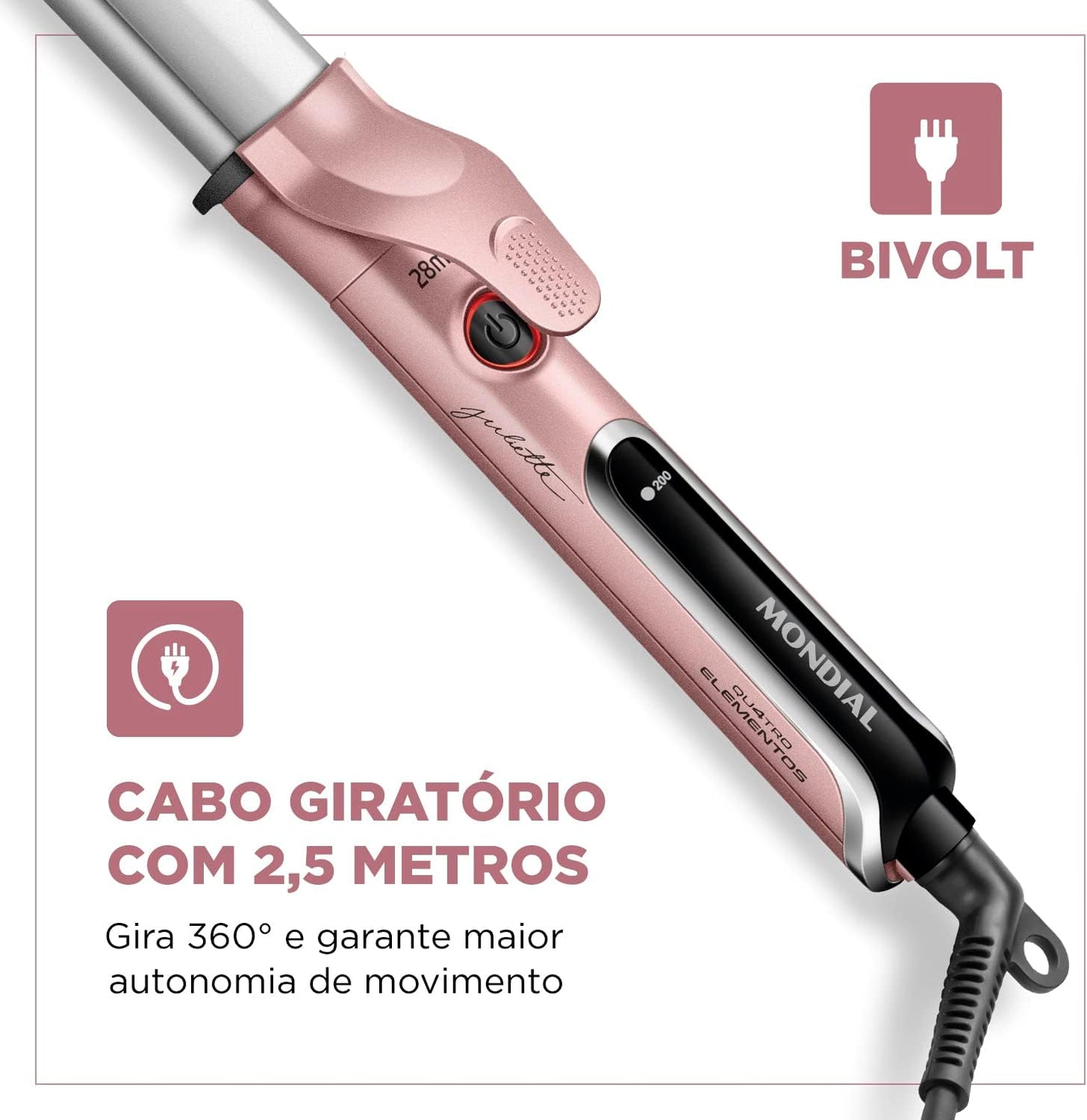 Modelador de Cachos By Juliette, Mondial, Verde Oliva, 70W, Bivolt - MC-JU-02