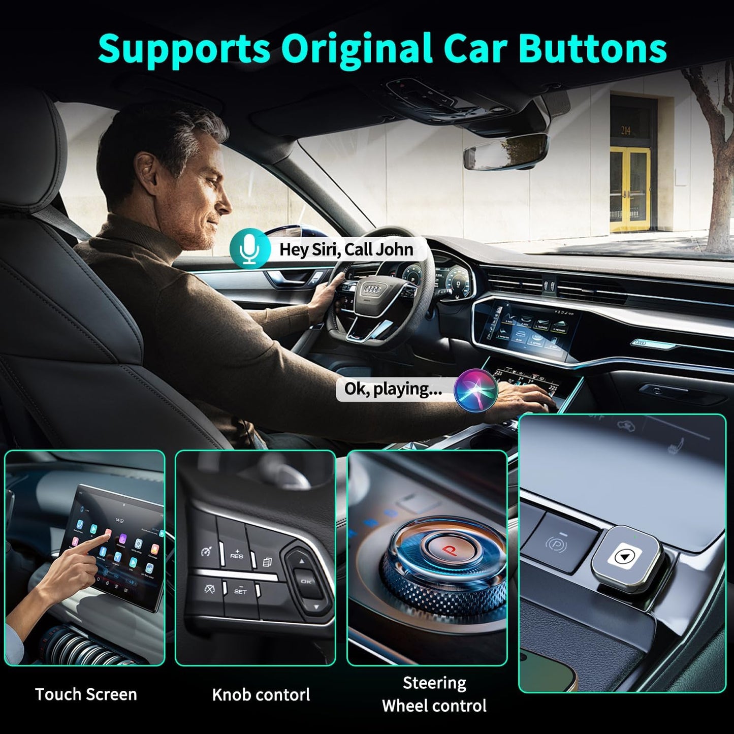 Adaptador CarPlay sem fio para iPhone – Design Mini USB, Plug & Play, conexão automática, converte com fio para CarPlay sem fio em segundos, compatível com iOS 10+ (atualização 2025) para carros 2016+