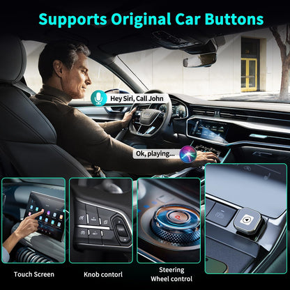 Adaptador CarPlay sem fio para iPhone – Design Mini USB, Plug & Play, conexão automática, converte com fio para CarPlay sem fio em segundos, compatível com iOS 10+ (atualização 2025) para carros 2016+