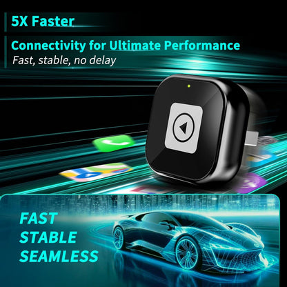 Adaptador CarPlay sem fio para iPhone – Design Mini USB, Plug & Play, conexão automática, converte com fio para CarPlay sem fio em segundos, compatível com iOS 10+ (atualização 2025) para carros 2016+