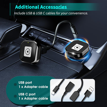 Adaptador CarPlay sem fio para iPhone – Design Mini USB, Plug & Play, conexão automática, converte com fio para CarPlay sem fio em segundos, compatível com iOS 10+ (atualização 2025) para carros 2016+