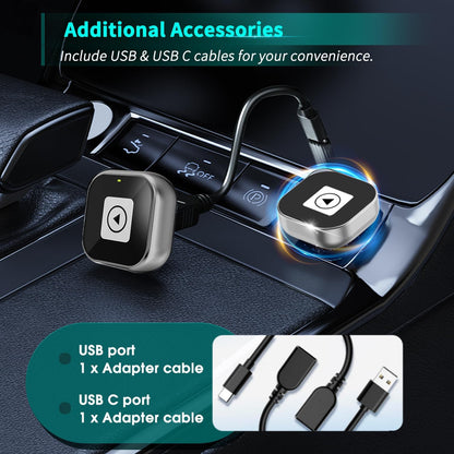 Adaptador CarPlay sem fio para iPhone – Design Mini USB, Plug & Play, conexão automática, converte com fio para CarPlay sem fio em segundos, compatível com iOS 10+ (atualização 2025) para carros 2016+