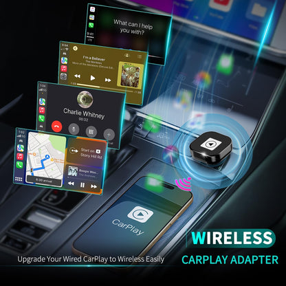 Adaptador CarPlay sem fio para iPhone – Design Mini USB, Plug & Play, conexão automática, converte com fio para CarPlay sem fio em segundos, compatível com iOS 10+ (atualização 2025) para carros 2016+