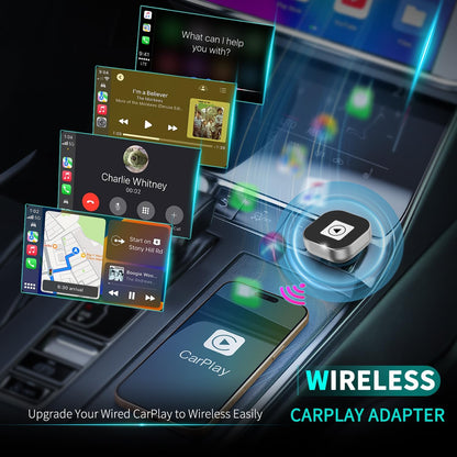 Adaptador CarPlay sem fio para iPhone – Design Mini USB, Plug & Play, conexão automática, converte com fio para CarPlay sem fio em segundos, compatível com iOS 10+ (atualização 2025) para carros 2016+