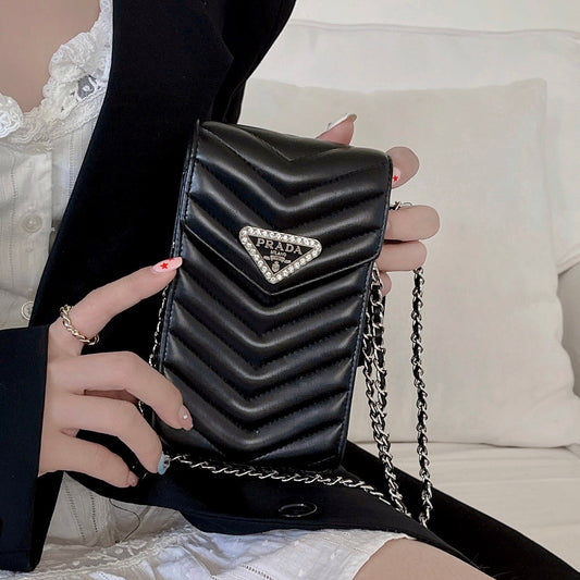 Bolsa de telefone de couro crossbody