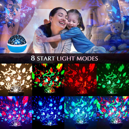 Projetor de luz noturna estrela|Lampadas de LED que mudam de cor| Rotativas de 360 graus.