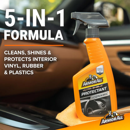 Armor All Spray protetor Extreme Shield, limpador interno de carro com proteção UV contra rachaduras e desbotamento, 40 ml