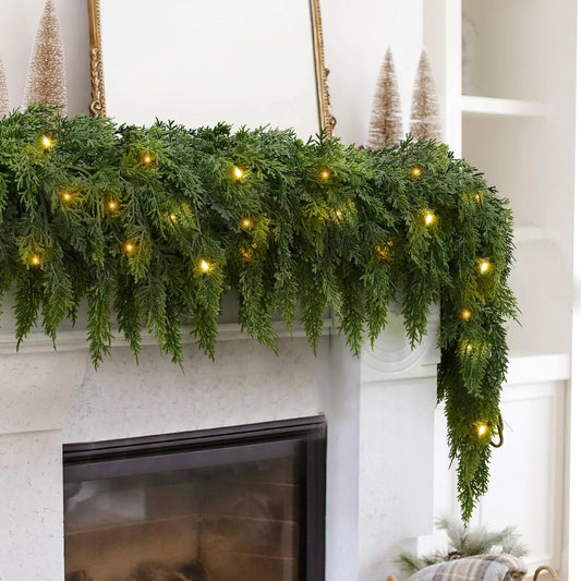 🎄Pre-lit Christmas Cedar Garland