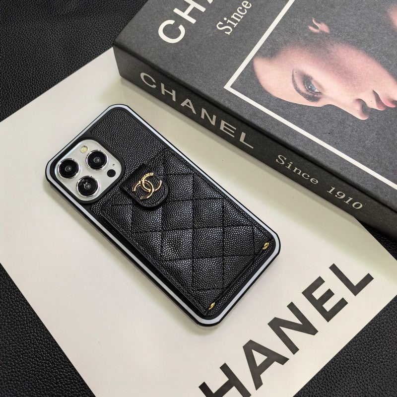 Capa de couro CC Crossbody para iPhone