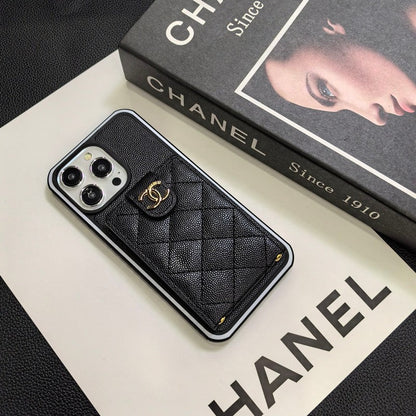 Capa de couro CC Crossbody para iPhone