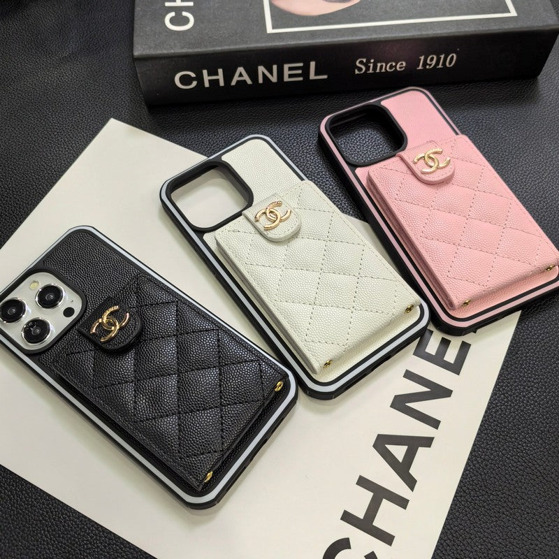 Capa de couro CC Crossbody para iPhone