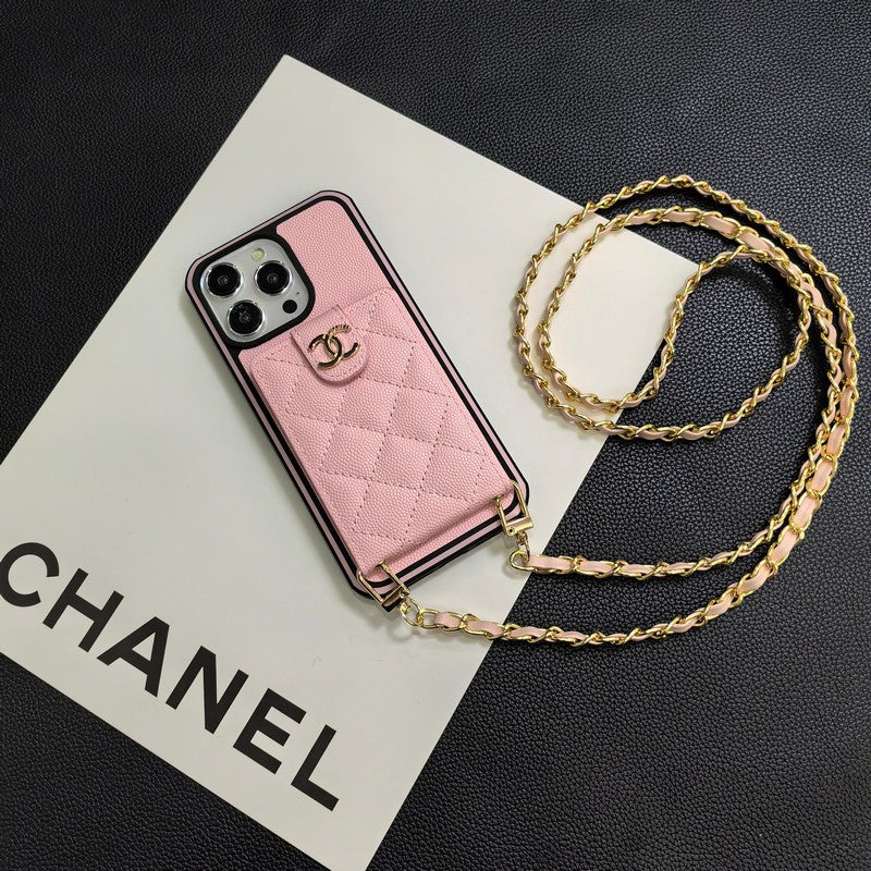 Capa de couro CC Crossbody para iPhone