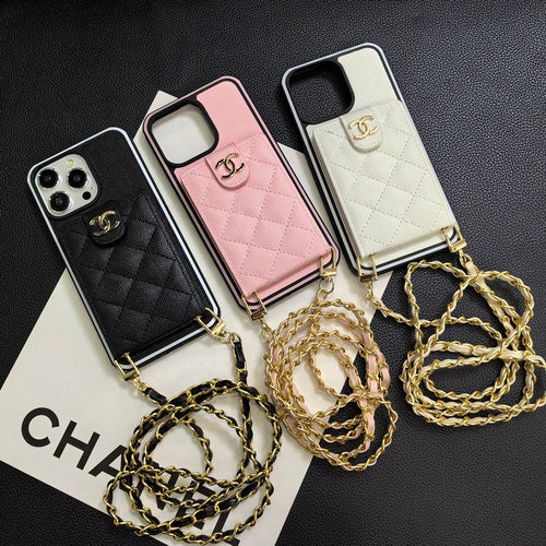 Capa de couro CC Crossbody para iPhone