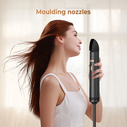 Hair Dryer Brush 3-in-1 Rotating Round Hot Air Spin Brush Set 2 Detachable Auto Rotating Curling Brush Hot Air Styler