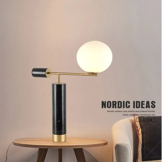 Modern Bedroom Table Light Creative Design G4 Marble Desk Lamp Home LED Decorative For Foyer Living Room Bedroom Hotel