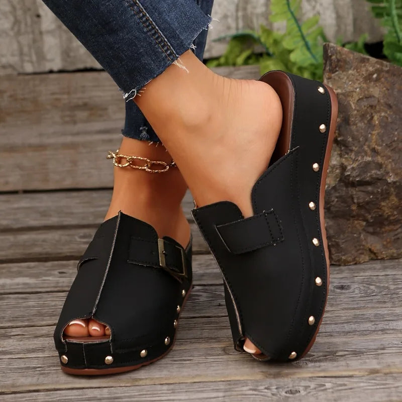 Serelina Buckle Slides