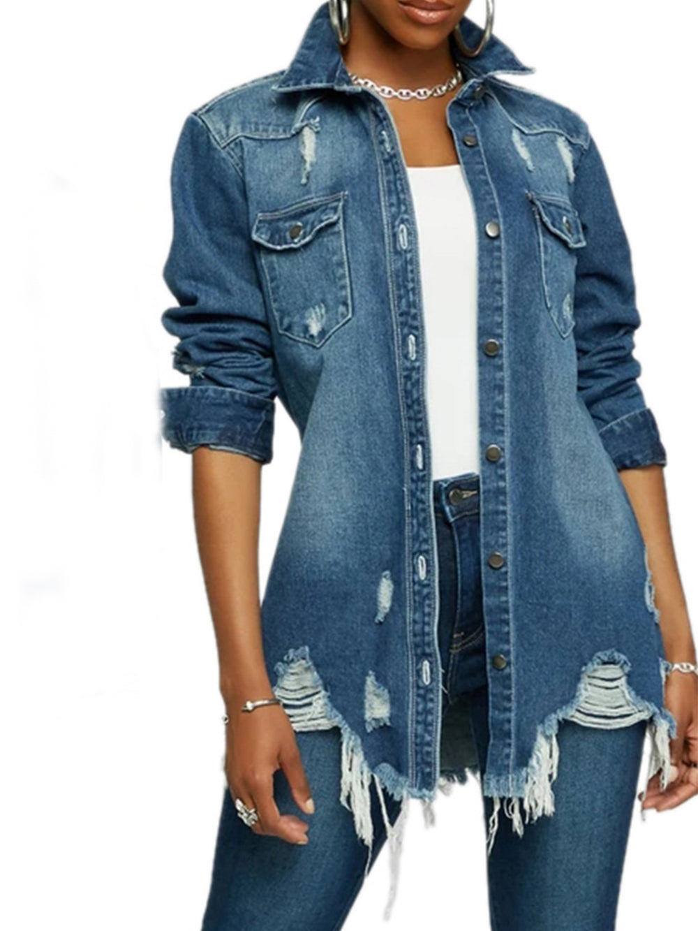 Jaqueta jeans feminina de moda sexy