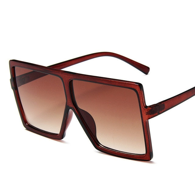 Óculos de sol de grandes dimensões de plástico designers de marca quadrada Big Frame Sunglasses para fêmeas UV400 Sun Glasses masculino Oculos Masculino