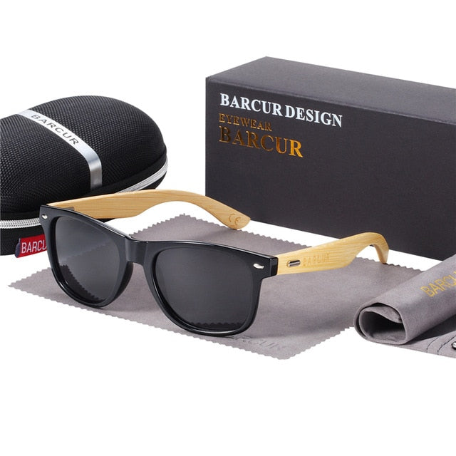 Óculos de sol polarizados de bambu polarizados de barcur homens homens de sol de madeira, mulheres, marca original, óculos de madeira Oculos de Sol Masculino