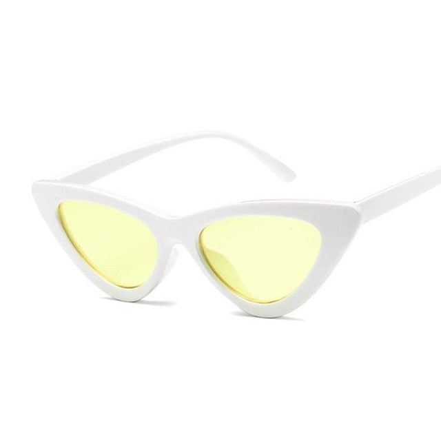 Novos óculos de sol retro moda feminina designer de marca vintage olho de gato preto de sol branco óculos feminino uv400 oculos