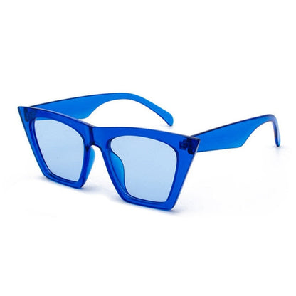 Óculos de sol de novos óculos quadrados de óculos de gato personalizados Óculos de sol coloridos tendência de óculos de sol versáteis UV400 Cortina