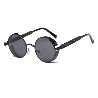 Sunglasses unissex   Metal Round Steampunk Designer Retro Frame Retro Frame Vintage de alta qualidade UV400