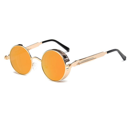 Sunglasses unissex   Metal Round Steampunk Designer Retro Frame Retro Frame Vintage de alta qualidade UV400