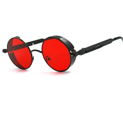 Sunglasses unissex   Metal Round Steampunk Designer Retro Frame Retro Frame Vintage de alta qualidade UV400