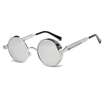 Sunglasses unissex   Metal Round Steampunk Designer Retro Frame Retro Frame Vintage de alta qualidade UV400