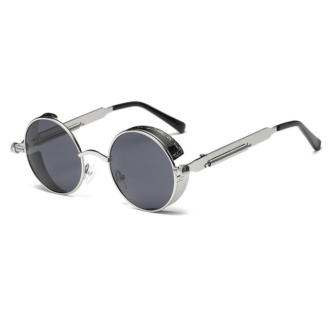 Sunglasses unissex   Metal Round Steampunk Designer Retro Frame Retro Frame Vintage de alta qualidade UV400