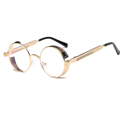 Sunglasses unissex   Metal Round Steampunk Designer Retro Frame Retro Frame Vintage de alta qualidade UV400