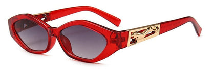 Shauna Diamond Diamond Sharp Fashion Metal Saltando Cheetah Decoração Moda Mulheres Pequenas óculos de sol para olho de gato